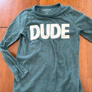 Crewcuts Kids Teal 'DUDE' Long Sleeve Tee